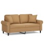 vidaXL 2-Sitzer-Sofa mit Zierkissen Braun 140 cm Samt vidaXL 2-Sitzer-Sofa mit Zierkissen Braun 140 cm Samt