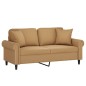 vidaXL 2-Sitzer-Sofa mit Zierkissen Braun 140 cm Samt vidaXL 2-Sitzer-Sofa mit Zierkissen Braun 140 cm Samt