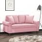 vidaXL 2-Sitzer-Sofa mit Zierkissen Rosa 120 cm Samt vidaXL 2-Sitzer-Sofa mit Zierkissen Rosa 120 cm Samt