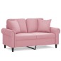 vidaXL 2-Sitzer-Sofa mit Zierkissen Rosa 120 cm Samt vidaXL 2-Sitzer-Sofa mit Zierkissen Rosa 120 cm Samt