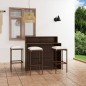4-tlg. Gartenbar-Set mit Kissen Braun 4-tlg. Gartenbar-Set mit Kissen Braun