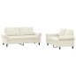 vidaXL 2-tlg. Sofagarnitur mit Kissen Creme Samt vidaXL 2-tlg. Sofagarnitur mit Kissen Creme Samt