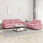 vidaXL 2-tlg. Sofagarnitur mit Kissen Rosa Samt vidaXL 2-tlg. Sofagarnitur mit Kissen Rosa Samt