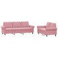 vidaXL 2-tlg. Sofagarnitur mit Kissen Rosa Samt vidaXL 2-tlg. Sofagarnitur mit Kissen Rosa Samt