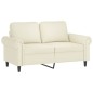 vidaXL 2-tlg. Sofagarnitur mit Kissen Creme Samt vidaXL 2-tlg. Sofagarnitur mit Kissen Creme Samt