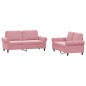 vidaXL 2-tlg. Sofagarnitur mit Kissen Rosa Samt vidaXL 2-tlg. Sofagarnitur mit Kissen Rosa Samt