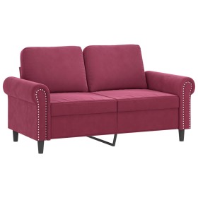 vidaXL 2-Sitzer-Sofa Weinrot 120 cm Samt