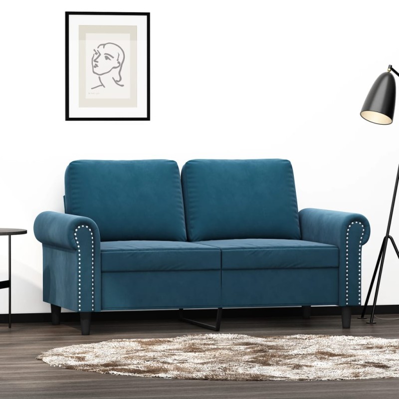 vidaXL 2-Sitzer-Sofa Blau 120 cm Samt vidaXL 2-Sitzer-Sofa Blau 120 cm Samt