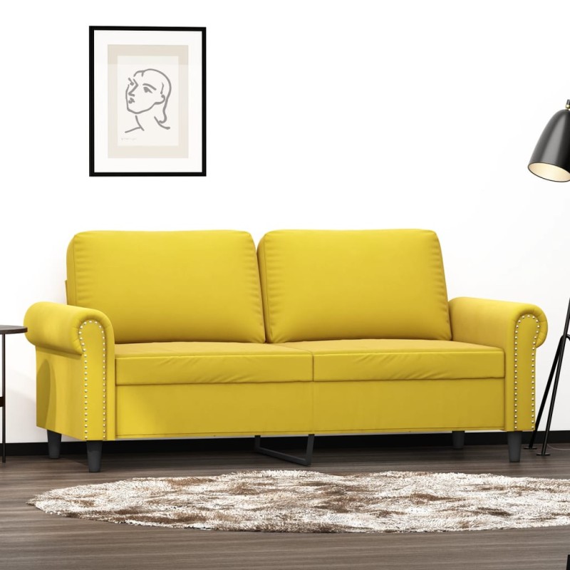 vidaXL 2-Sitzer-Sofa Gelb 140 cm Samt vidaXL 2-Sitzer-Sofa Gelb 140 cm Samt