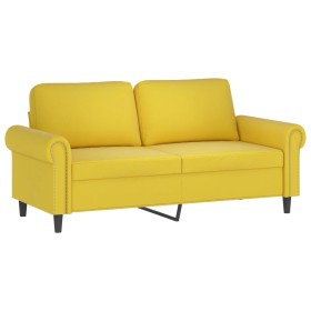 vidaXL 2-Sitzer-Sofa Gelb 140 cm Samt