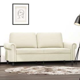 vidaXL 2-Sitzer-Sofa Creme 140 cm Samt