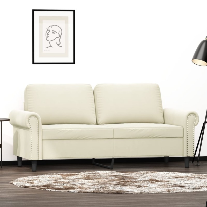 vidaXL 2-Sitzer-Sofa Creme 140 cm Samt vidaXL 2-Sitzer-Sofa Creme 140 cm Samt