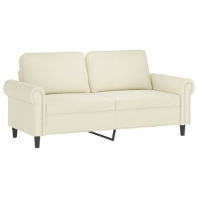 vidaXL 2-Sitzer-Sofa Creme 140 cm Samt