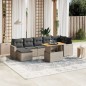 vidaXL 8-tlg. Garten-Sofagarnitur mit Kissen Grau Poly Rattan vidaXL 8-tlg. Garten-Sofagarnitur mit Kissen Grau Poly Rattan