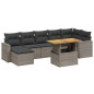 vidaXL 8-tlg. Garten-Sofagarnitur mit Kissen Grau Poly Rattan vidaXL 8-tlg. Garten-Sofagarnitur mit Kissen Grau Poly Rattan