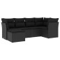 vidaXL 6-tlg. Garten-Sofagarnitur mit Kissen Schwarz Poly Rattan vidaXL 6-tlg. Garten-Sofagarnitur mit Kissen Schwarz Poly Rattan