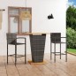 vidaXL 3-tlg. Gartenbar-Set Grau vidaXL 3-tlg. Gartenbar-Set Grau