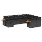 vidaXL 10-tlg. Garten-Sofagarnitur mit Kissen Schwarz Poly Rattan vidaXL 10-tlg. Garten-Sofagarnitur mit Kissen Schwarz Poly Rattan