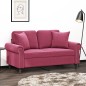 vidaXL 2-Sitzer-Sofa mit Zierkissen Weinrot 120 cm Samt vidaXL 2-Sitzer-Sofa mit Zierkissen Weinrot 120 cm Samt