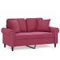 vidaXL 2-Sitzer-Sofa mit Zierkissen Weinrot 120 cm Samt vidaXL 2-Sitzer-Sofa mit Zierkissen Weinrot 120 cm Samt