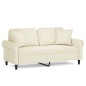 vidaXL 2-Sitzer-Sofa mit Zierkissen Creme 140 cm Samt vidaXL 2-Sitzer-Sofa mit Zierkissen Creme 140 cm Samt