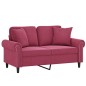 vidaXL 2-Sitzer-Sofa mit Zierkissen Weinrot 120 cm Samt vidaXL 2-Sitzer-Sofa mit Zierkissen Weinrot 120 cm Samt