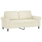 vidaXL 2-Sitzer-Sofa mit Zierkissen Creme 140 cm Samt vidaXL 2-Sitzer-Sofa mit Zierkissen Creme 140 cm Samt