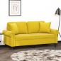 vidaXL 2-Sitzer-Sofa mit Zierkissen Gelb 140 cm Samt vidaXL 2-Sitzer-Sofa mit Zierkissen Gelb 140 cm Samt