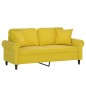 vidaXL 2-Sitzer-Sofa mit Zierkissen Gelb 140 cm Samt vidaXL 2-Sitzer-Sofa mit Zierkissen Gelb 140 cm Samt