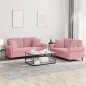 vidaXL 2-tlg. Sofagarnitur mit Kissen Rosa Samt vidaXL 2-tlg. Sofagarnitur mit Kissen Rosa Samt