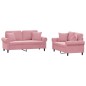 vidaXL 2-tlg. Sofagarnitur mit Kissen Rosa Samt vidaXL 2-tlg. Sofagarnitur mit Kissen Rosa Samt