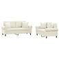vidaXL 2-tlg. Sofagarnitur mit Kissen Creme Samt vidaXL 2-tlg. Sofagarnitur mit Kissen Creme Samt