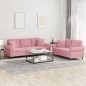 vidaXL 2-tlg. Sofagarnitur mit Kissen Rosa Samt vidaXL 2-tlg. Sofagarnitur mit Kissen Rosa Samt