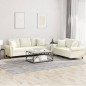 vidaXL 2-tlg. Sofagarnitur mit Kissen Creme Samt vidaXL 2-tlg. Sofagarnitur mit Kissen Creme Samt