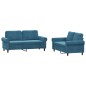 vidaXL 2-tlg. Sofagarnitur mit Kissen Blau Samt vidaXL 2-tlg. Sofagarnitur mit Kissen Blau Samt