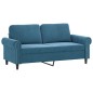 vidaXL 2-tlg. Sofagarnitur mit Kissen Blau Samt vidaXL 2-tlg. Sofagarnitur mit Kissen Blau Samt