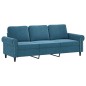 vidaXL 2-tlg. Sofagarnitur mit Kissen Blau Samt vidaXL 2-tlg. Sofagarnitur mit Kissen Blau Samt
