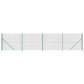vidaXL Maschendrahtzaun mit Bodenflansch Grün 2x10 m