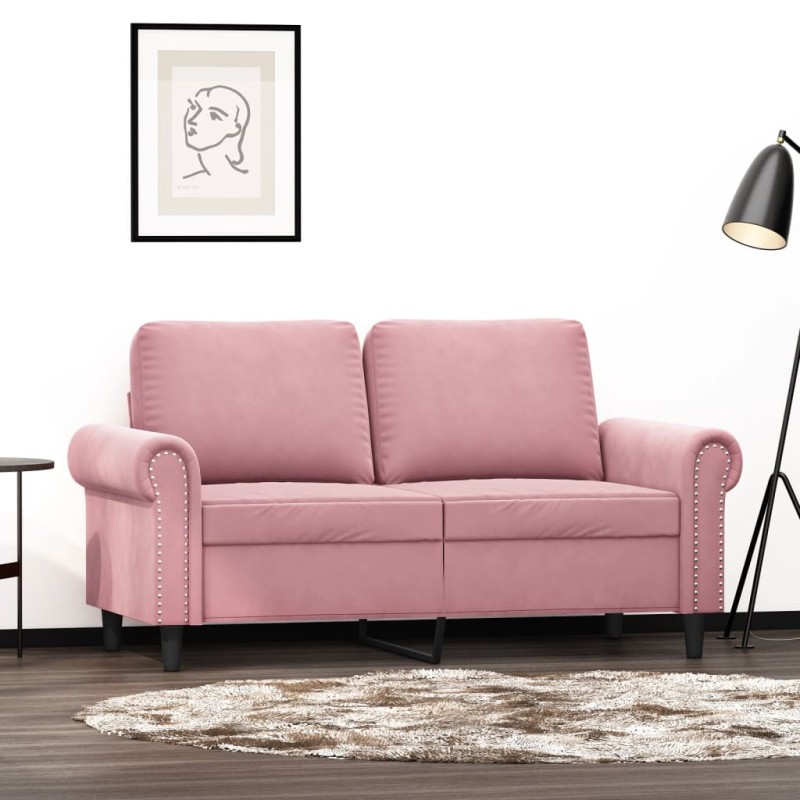 vidaXL 2-Sitzer-Sofa Rosa 120 cm Samt vidaXL 2-Sitzer-Sofa Rosa 120 cm Samt