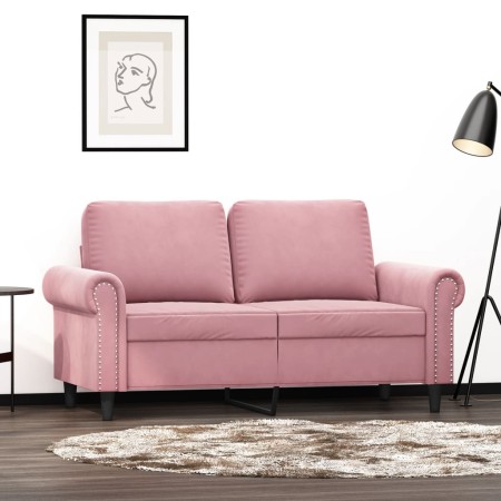 vidaXL 2-Sitzer-Sofa Rosa 120 cm Samt