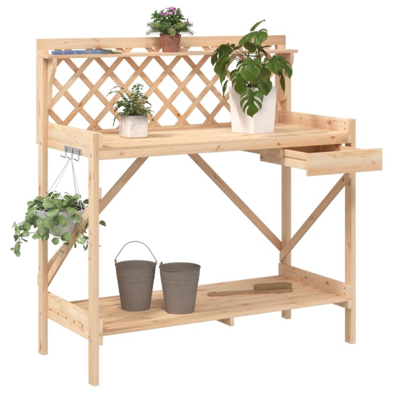 vidaXL Pflanztisch mit Rankgitter Massivholz Tanne vidaXL Pflanztisch mit Rankgitter Massivholz Tanne