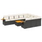vidaXL 11-tlg. Garten-Sofagarnitur mit Kissen Schwarz Poly Rattan vidaXL 11-tlg. Garten-Sofagarnitur mit Kissen Schwarz Poly Rattan