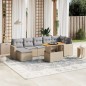 vidaXL 8-tlg. Garten-Sofagarnitur mit Kissen Beige Poly Rattan vidaXL 8-tlg. Garten-Sofagarnitur mit Kissen Beige Poly Rattan