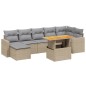 vidaXL 8-tlg. Garten-Sofagarnitur mit Kissen Beige Poly Rattan vidaXL 8-tlg. Garten-Sofagarnitur mit Kissen Beige Poly Rattan