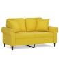 vidaXL 2-Sitzer-Sofa mit Zierkissen Gelb 120 cm Samt vidaXL 2-Sitzer-Sofa mit Zierkissen Gelb 120 cm Samt