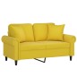 vidaXL 2-Sitzer-Sofa mit Zierkissen Gelb 120 cm Samt vidaXL 2-Sitzer-Sofa mit Zierkissen Gelb 120 cm Samt