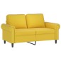 vidaXL 2-Sitzer-Sofa mit Zierkissen Gelb 120 cm Samt vidaXL 2-Sitzer-Sofa mit Zierkissen Gelb 120 cm Samt