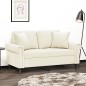 vidaXL 2-Sitzer-Sofa mit Zierkissen Creme 120 cm Samt vidaXL 2-Sitzer-Sofa mit Zierkissen Creme 120 cm Samt