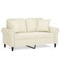 vidaXL 2-Sitzer-Sofa mit Zierkissen Creme 120 cm Samt vidaXL 2-Sitzer-Sofa mit Zierkissen Creme 120 cm Samt