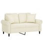 vidaXL 2-Sitzer-Sofa mit Zierkissen Creme 120 cm Samt vidaXL 2-Sitzer-Sofa mit Zierkissen Creme 120 cm Samt